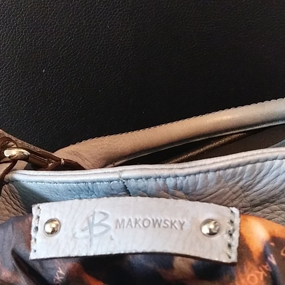 Blue leather Makowsky handbag almost new - Picture 2 of 3